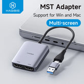 Hagibis USB-A/C to HDMI-Compatible Adapter MST Dual Monitor Converter Triple Display Compatible with M1/M2/M3 Windows Mac Laptop