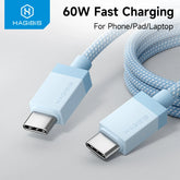 Hagibis USB C Cable 60W C to C Charger Cable Type-c Fast Charging Cord for MacBook Pro Air iPad iPhone 16 Samsung Pixel Tablet