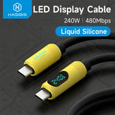 Hagibis USB C to USB C Cable with LED Display Type C Fast Charger Cable PD 240W Charging Cord for iPhone 16 Macbook iPad Pixel