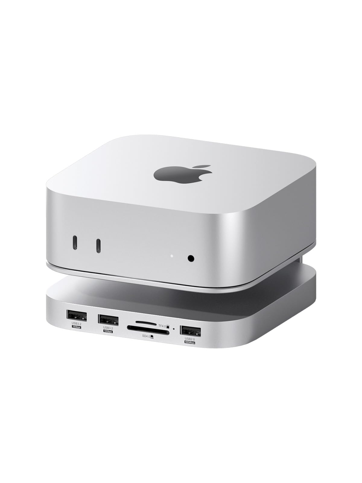 Hagibis Mac Mini M4 Hub & Stand with SSD Enclosure, 3 in 1 USB Type-C Docking Station with M.2 NVMe SSD Case, 4K@60Hz HDMI, 10Gbps USB3.2 Gen2, SD4.0, TF4.0, 5V/2A Power Supply for M4 Pro (MC60H)