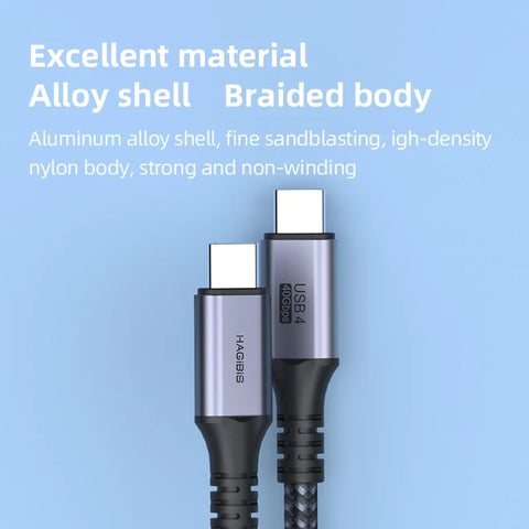 Hagibis USB4 Cable Compatible with Thunderbolt 3/4 5K@60Hz 40Gbps Data Transfer 100W 5A Fast Charging for Macbook Pro iPhone 16