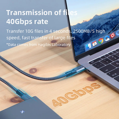 Hagibis USB4 Cable Compatible with Thunderbolt 3/4 5K@60Hz 40Gbps Data Transfer 100W 5A Fast Charging for Macbook Pro iPhone 16