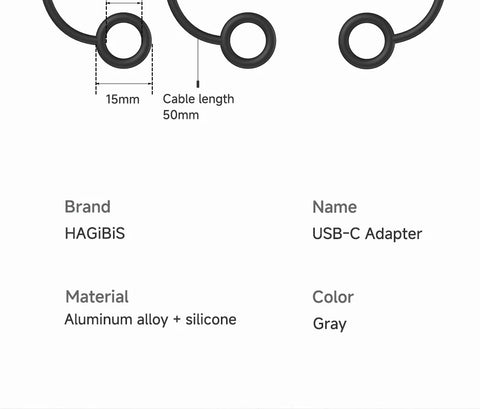 Hagibis 240W USB C to C Adapter with Lanyard 80Gbps 90 Degree Converter 8K Video USB4 Adapter for MacBook iPhone 16 Pro Tablet