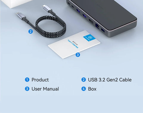 Hagibis DisplayLink USB C Docking Station Triple Display 3 Monitors with DP MST Hub 100W PD RJ45 LED for MacBook M1 M2 Windows