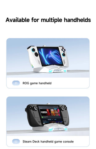 Hagibis ROG Ally/Steam Deck/Switch/OLED Dock 6 in 1 Universal Docking Station With 4K HDMI 2.5G RJ45 100W PD RGB Light USB C Hub