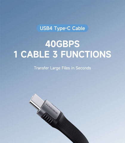 Hagibis USB4 Data Cable 40Gbps USB C to Type C Short Cable PD 240W 8K 60Hz for Thunderbolt 3/4 iPhone 16 Pro Max SSD Power Bank