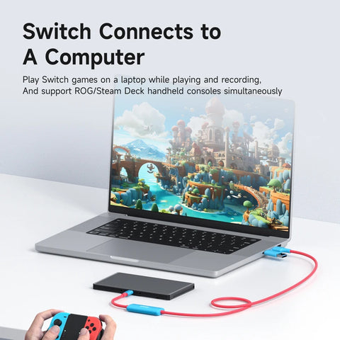 Hagibis USB3.0 Video Capture Card with 100W PD USB C to USB A/USB C Live and Record Video Audio Gaming for Quest 2 3 Switch ROG