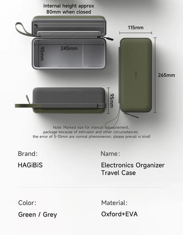 Hagibis Electronic Organizer Travel Cable Organizer Bag Pouch Portable Carry Case for Cable Charger SD Card Mouse Power Bank