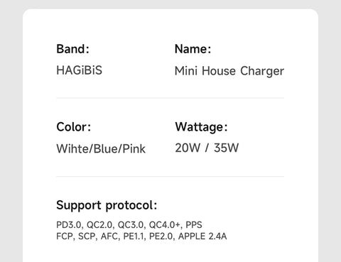 Hagibis 35W GaN USB C Charger Creative Fast Charger 20W QC 3.0 PD 3.0 For iPhone 16 15 14  Pro Max iPad Pro Macbook Air Samsung