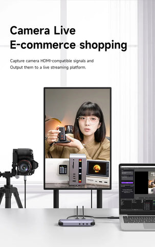 Hagibis 4K@60Hz Video Capture Card Streaming and Gaming 4K 60FPS HDR VRR RGB Passthrough PD 100W for PS5/4 Xbox Switch Camera PC