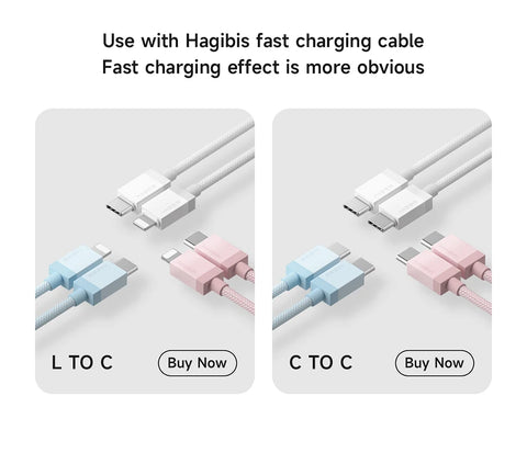 Hagibis 45W GaN USB C Charger PD PPS Fast Charger Mini House Travel Dual Ports Charger for iPhone 16 Pro Max/15/14 iPad MacBook