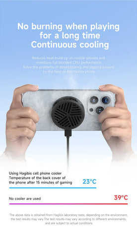 Hagibis Magnetic Cell Phone Cooler Universal Cooling Fan Mobile Phone Radiator for iPhone 16 Pro Black Shark Gaming Live Stream