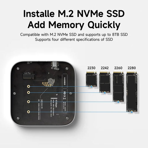 Hagibis USB4 Hard Drive Enclosure 40Gbps M.2 NVMe SSD Case for Mac mini M4/M4 Pro Compatible with Thunderbolt 5/4 External SSD