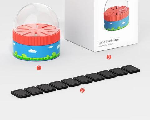 Hagibis Switch Rotating Game Card Case with 10 Game Card Slots Creative NS Card Storage Box Holder for Nintendo Switch/Lite/OLED