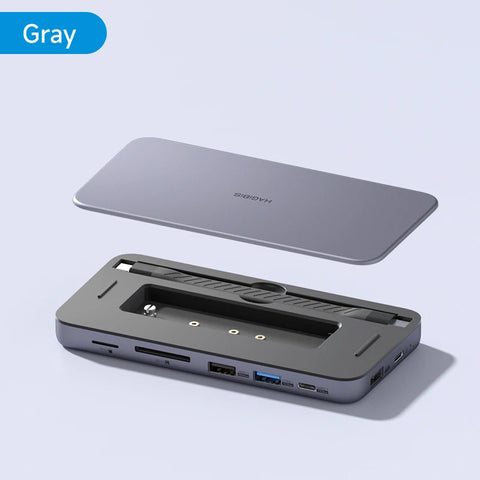 Hagibis 9 in 1 USB C HUB with M.2 NVMe/SATA SSD Enclosure 4K HDMI-compatible 100W PD USB 3.1 Docking station for Windows mac OS