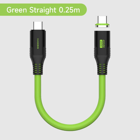 Hagibis Short USB C Cable Magnetic Mini Fast Charging Cord PD 240W 40Gbps Compatible with Thunderbolt 4/3 iPhone 16 SSD Tablet