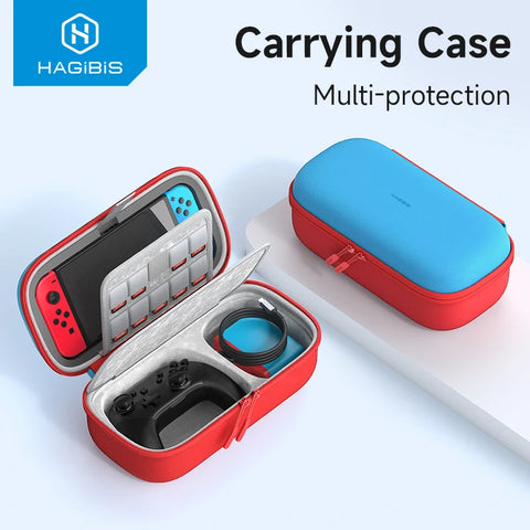 Hagibis Switch Carrying Case for Nintendo Switch /OLED with Game Cartridges Portable Carrying Travel Bag for Swtich Accessories
