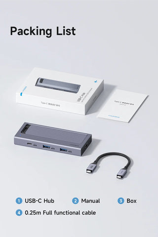 Hagibis M.2 SSD Enclosure with USB C Hub Magnetic Cover External Hard Drive Case Compatible with Thunderbolt 4/3 for MacBook PC