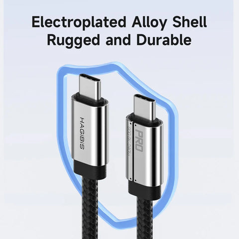 Hagibis USB C to USB C Full Function Cable Super Soft USB4 80Gbps 8K 240W Fast Charging Cord for Thunderbolt 4/5 iPhone Laptop