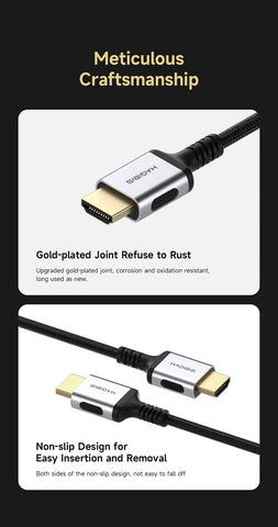 Hagibis 8K HDMI-Compatible Cable High Speed Cord 4K 240Hz 2K 360Hz 8K 60Hz Compatible with Roku TV/PS5/HDTV/Xbox/Switch/Laptops