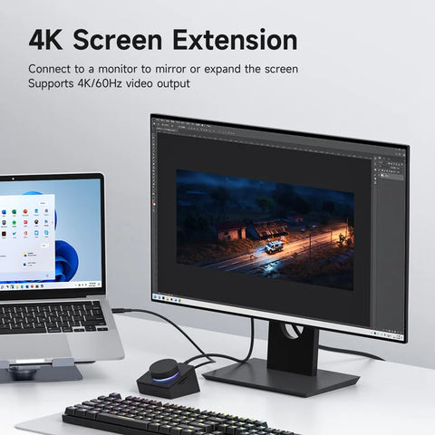 Hagibis Knob USB C Hub With Shortcut Buttons Type-C Docking Station Volume Adjustment Desktop Controller for Macbook Win Laptop