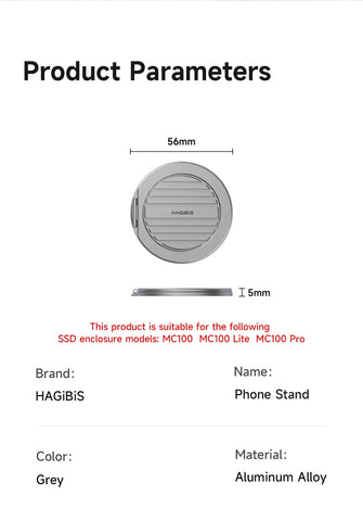 Hagibis Heatsink Heat Dissipation Fins Cover Desktop Stand Magsafe Double Sided Magnetic Only Accessories for MC100/MC100 Pro