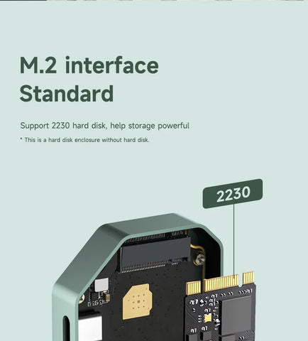 Hagibis 2230 M.2 NVMe SSD Enclosure USB 3.2 Gen 2 10Gbps to NVMe PCI-E M.2 SSD Case External SSD for Laptop iPhone 16 Pro iPad