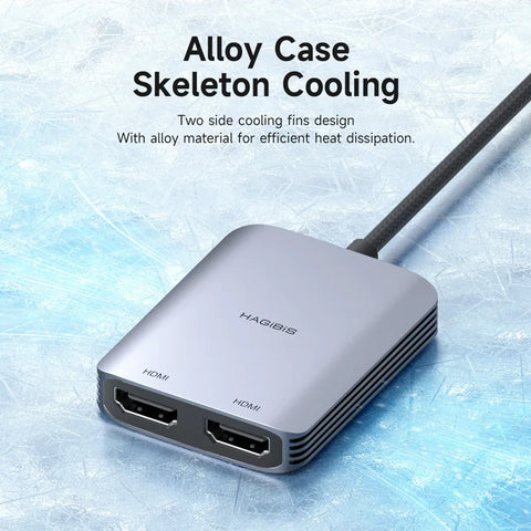 Hagibis USB-A/C to HDMI-Compatible Adapter MST Dual Monitor Converter Triple Display Compatible with M1/M2/M3 Windows Mac Laptop