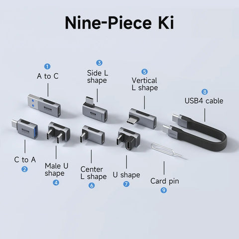 Hagibis Multi USB C Adapter Kit Short USB4 Fast Charging Cable Set Storage Box USB to Type-c Compatible with Thunderbolt 4/3