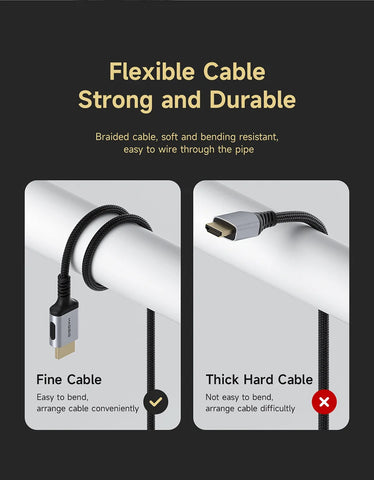 Hagibis 8K HDMI-Compatible Cable High Speed Cord 4K 240Hz 2K 360Hz 8K 60Hz Compatible with Roku TV/PS5/HDTV/Xbox/Switch/Laptops