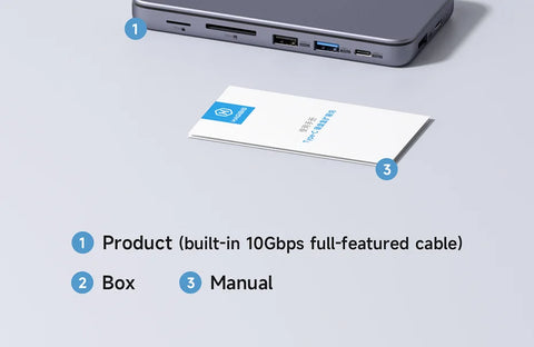 Hagibis 9 in 1 USB C HUB with M.2 NVMe/SATA SSD Enclosure 4K HDMI-compatible 100W PD USB 3.1 Docking station for Windows mac OS