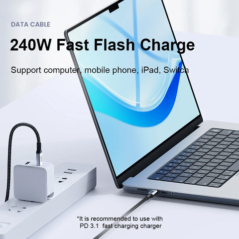 Hagibis 240W USB Type C Cable PD 3.1 Fast Charging Type C to Type C line for MacBook Pro Air PS4/5 iPhone 16 Switch iPad Samsung