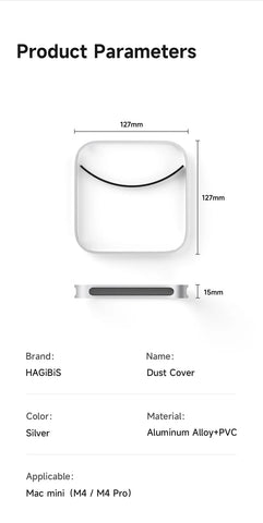 Hagibis Desktop Stand for Mac mini M4/M4 Pro 2024 Dustproof Base Heat Dissipation Bracket Aluminum Alloy Cooling Holder Dock