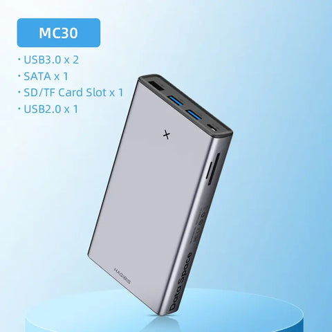 Hagibis USB C HUB with Hard Drive Enclosure 2.5 SATA to USB 3.0 Type C AdapterUSB Hub for External SSD Disk HDD Case