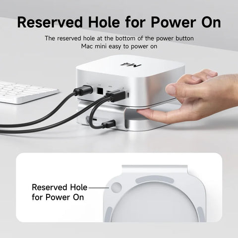 Hagibis USB C Hub with M.2 SSD Enclosure for Mac Mini M4/M4 Pro Stand Type-C Docking Station SSD Case USB3.2 Gen2 SD4.0 TF4.0