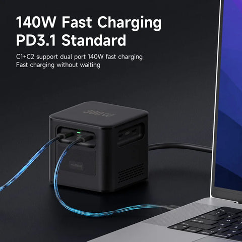Hagibis 380W USB C Charger 8-Ports GaN Type C Charging Station PD 3.1 Dual 140W Fast Charger for MacBook iPhone Dell XPS Samsung