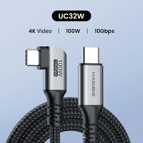 Hagibis USB C to USB C Cable USB 3.2 Gen 2 Type C Cable 10Gbps 4K 60Hz Video 100W Fast Charging for iPhone 16 Macbook Pro iPad