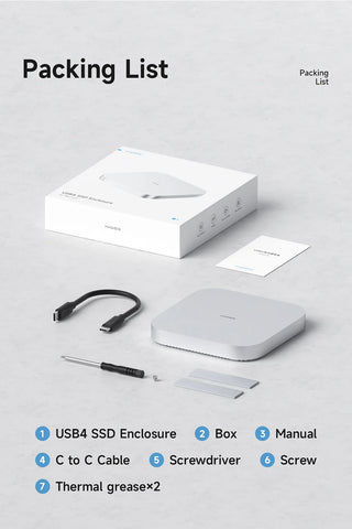 Hagibis USB4 Hard Drive Enclosure 40Gbps M.2 NVMe SSD Case for Mac mini M4/M4 Pro Compatible with Thunderbolt 5/4 External SSD