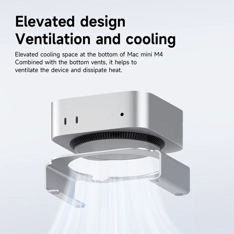 Hagibis Desktop Stand for Mac mini M4/M4 Pro 2024 Heat Dissipation Bracket Aluminum Alloy Mount Dock Cooling Holder Accessories