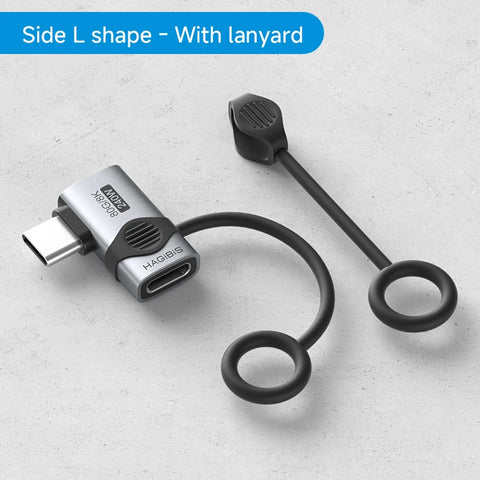 Hagibis 240W USB C to C Adapter with Lanyard 80Gbps 90 Degree Converter 8K Video USB4 Adapter for MacBook iPhone 16 Pro Tablet