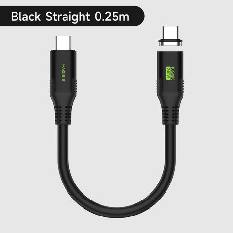 Hagibis Short USB C Cable Magnetic Mini Fast Charging Cord PD 240W 40Gbps Compatible with Thunderbolt 4/3 iPhone 16 SSD Tablet