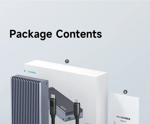 Hagibis 40Gbps USB4 M.2 NVMe SSD Enclosure With LED Display USB4 Cable for Thunderbolt 4/3 USB 3.2/3.1/3.0 B+M M-Key SSD Case