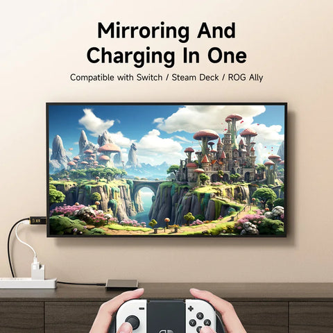 Hagibis Switch Dock for Nintendo Switch/OLED USB C to HDMI-Compatible Cable Adapter 8K60Hz 100W PD for Laptop SteamDeck ROG Ally