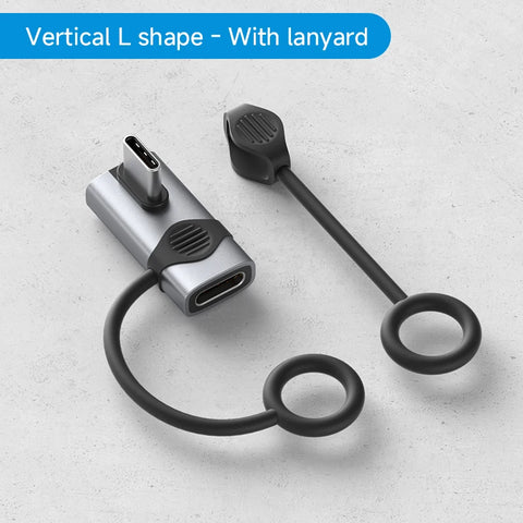 Hagibis 240W USB C to C Adapter with Lanyard 80Gbps 90 Degree Converter 8K Video USB4 Adapter for MacBook iPhone 16 Pro Tablet