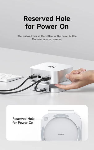 Hagibis USB C Hub with M.2 SSD Enclosure for Mac Mini M4/M4 Pro Stand Type-C Docking Station SSD Case USB3.2 Gen2 SD4.0 TF4.0