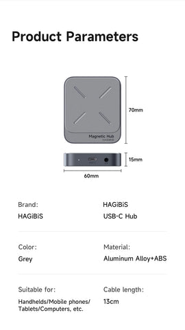 Hagibis Magnetic Card Reader SD4.0 312MB/s USB-C to SD MicroSD TF Memory Card Magnet HUB UHS-II for Laptop Phone Macbook Camera