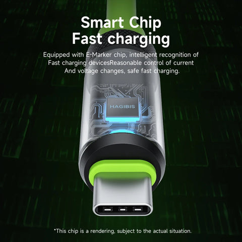 Hagibis USB C Fast Charger Cable With LED Display PD 240W 40Gbps Video Cord Compatible with Thunderbolt 4/3 For iPhone 16 Laptop