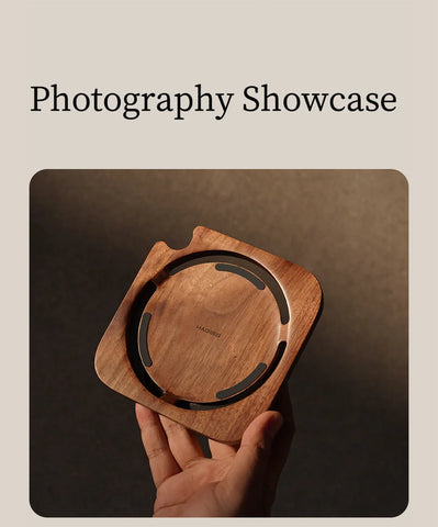 Hagibis Desktop Stand for Mac mini M4/M4 Pro 2024 Dustproof Walnut Wood Base Heat Dissipation Holder Solid Wood Bracket Cooling