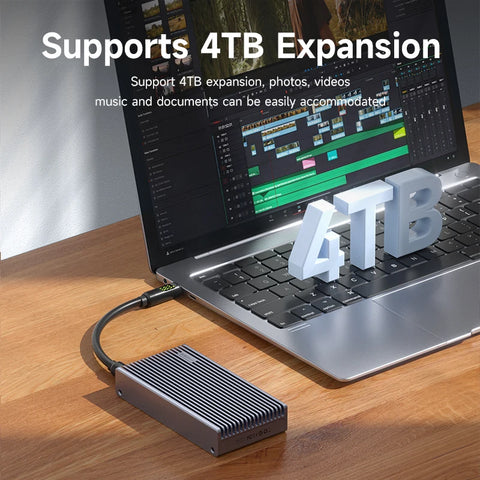 Hagibis 40Gbps USB4 M.2 NVMe SSD Enclosure With LED Display USB4 Cable for Thunderbolt 4/3 USB 3.2/3.1/3.0 B+M M-Key SSD Case