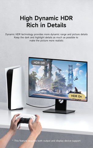 Hagibis 8K HDMI-Compatible Cable High Speed Cord 4K 240Hz 2K 360Hz 8K 60Hz Compatible with Roku TV/PS5/HDTV/Xbox/Switch/Laptops